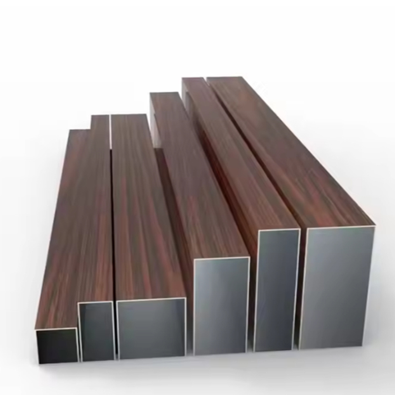 Square tube wood grain transfer printing